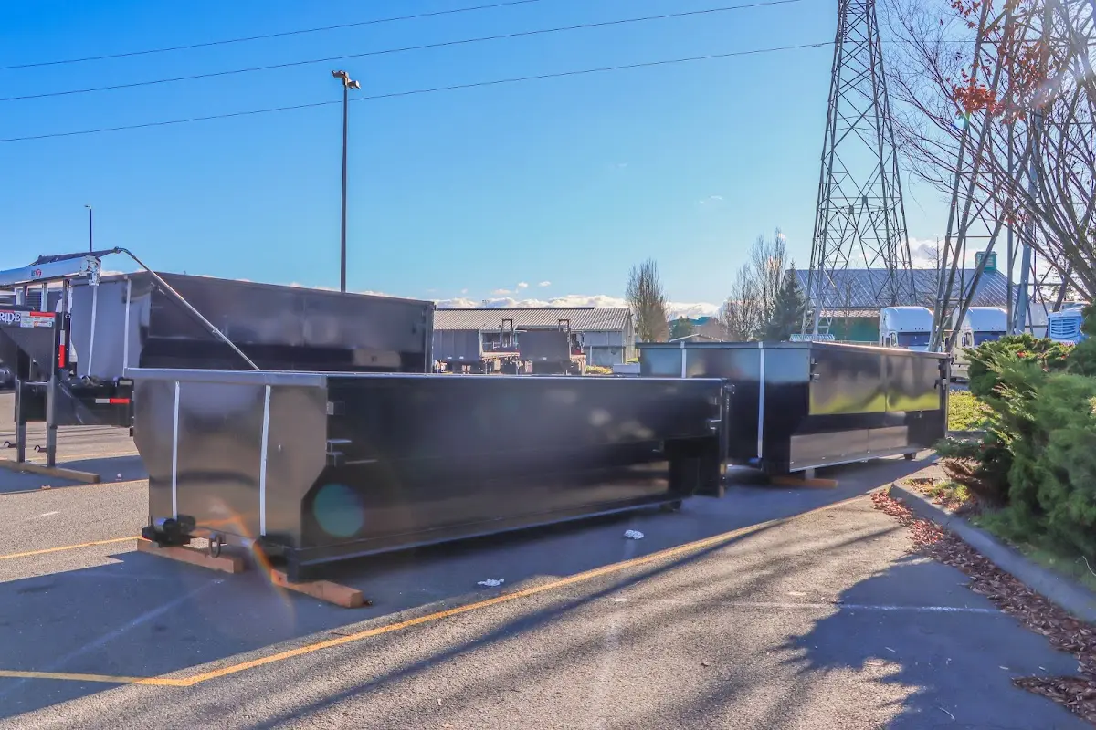 Roll-off dumpster ready for waste disposal at job site for 30 Yard Dumpster Rental in Seymour